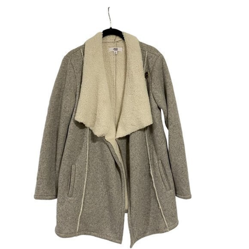 Jack by BB Dakota Alessia Shearling Lined Knit Gray Jacket Size Small